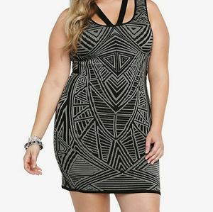 Geo print bodycon dress